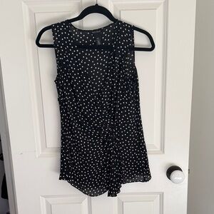White House Black Market Black and White Sleeveless Blouse
